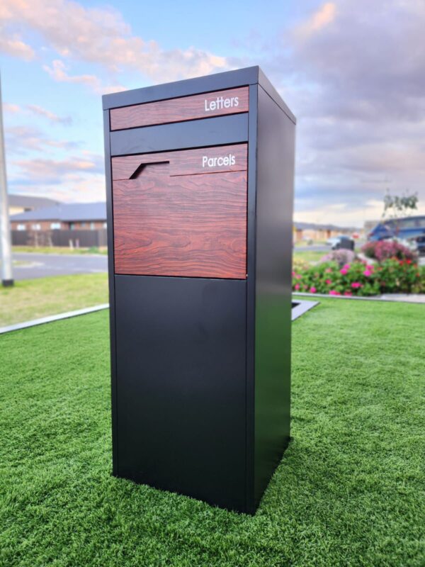 Standing Letter Box Black-Dark Grey Black-Wood Grain - Image 2