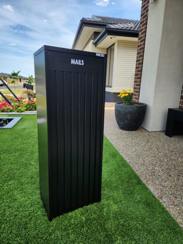 Standing Letter Box All Black and Black-Yellow wallnut - Image 2
